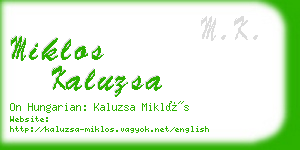 miklos kaluzsa business card